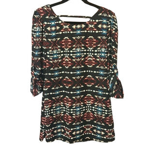 Beautiful Speechless Aztec Southwestern Dress with Adjustable Sleeves